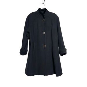 Donnybrook Vintage Black Wool Swing Coat Trench Coat Size 4